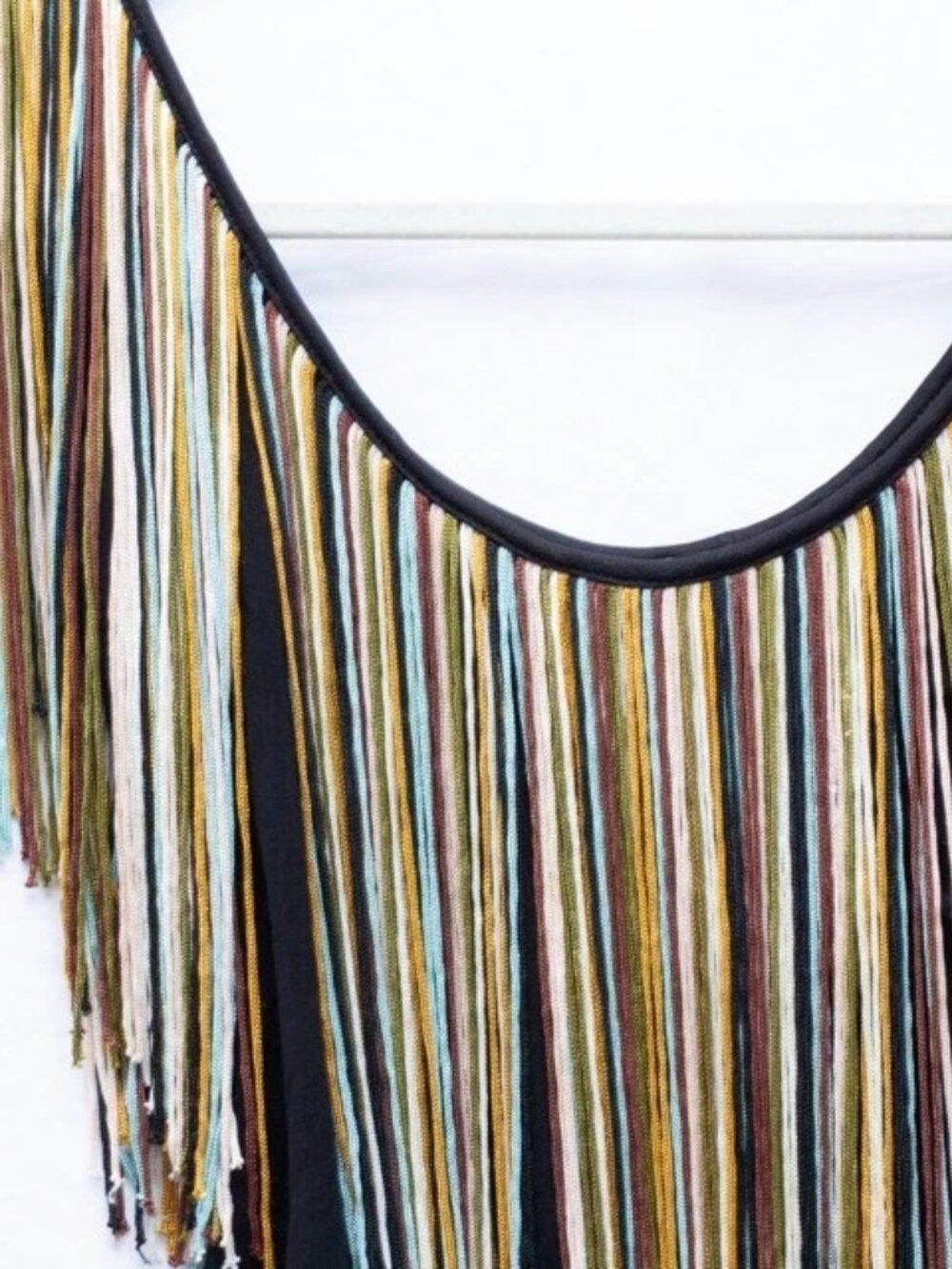 Bershka Mesh Bodysuit Multicolor Neckline Fringes Festival Ballroom Dancing Sz S - Picture 2 of 6